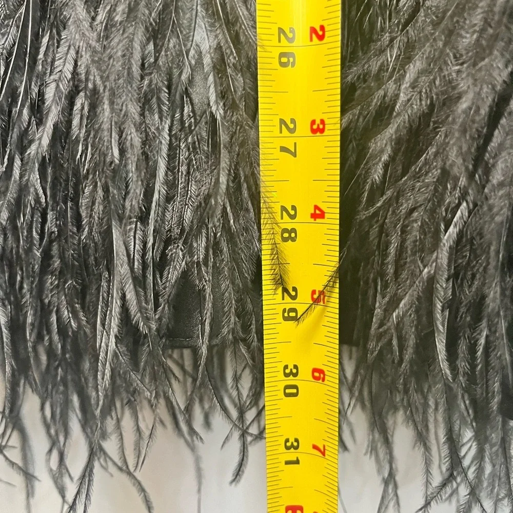 Polo Ralph Lauren Sz 18 Feather Trim Cocktail Dress – Real Ostrich Feathers - Picture 9 of 14